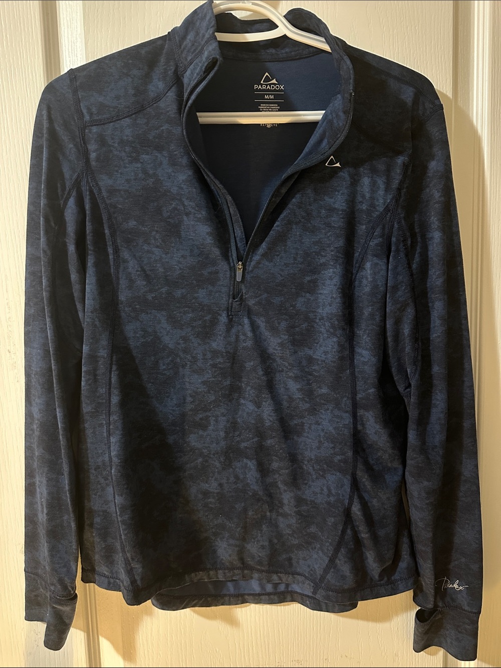 Paradox Men’s Dark Blue Camouflage Quarter-Zip Pullover